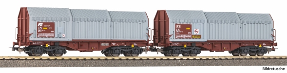 PIKO 28308 - H0 - 2-tlg. Set Teleskophaubenwagen, FS, Ep. IV